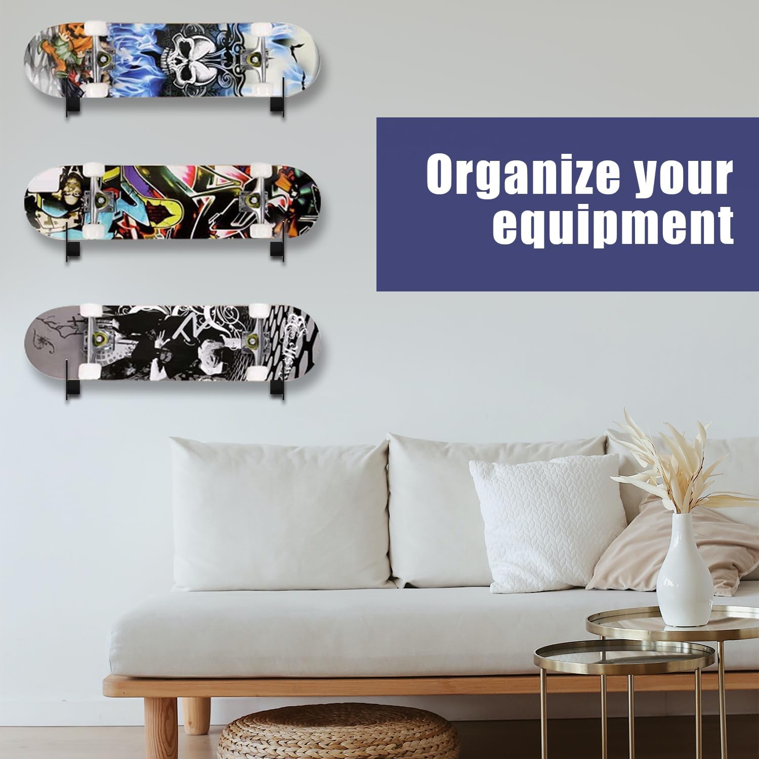 SAVITA Soporte de pared para snowboard, soporte de pared para snowboard, clips de pared de snowboard, soporte de pared para snowboard, soporte de