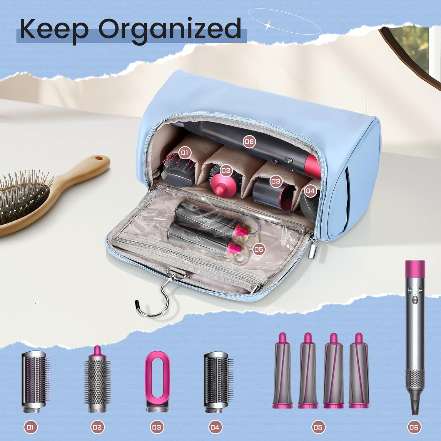 Ideashop Estuche de transporte para Shark Flexstyle, estuche de viaje para Dyson Airwrap, bolsa de almacenamiento de viaje impermeable Airwrap,