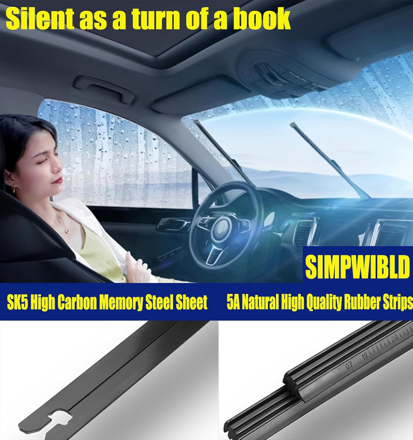 SIMPWIBLD Escobilla de repuesto para limpiaparabrisas delantero y trasero Volkswagen Tiguan 2018-2021, repuesto de equipo original de 25 pulgadas,
