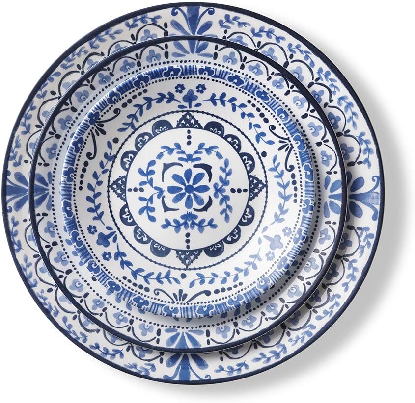 Juego de vajilla de 18 piezas de Corelle Vitrelle para 6 personas, triple capa de vidrio, resistente a las astillas, y Vitrelle de 28 onzas, cuencos