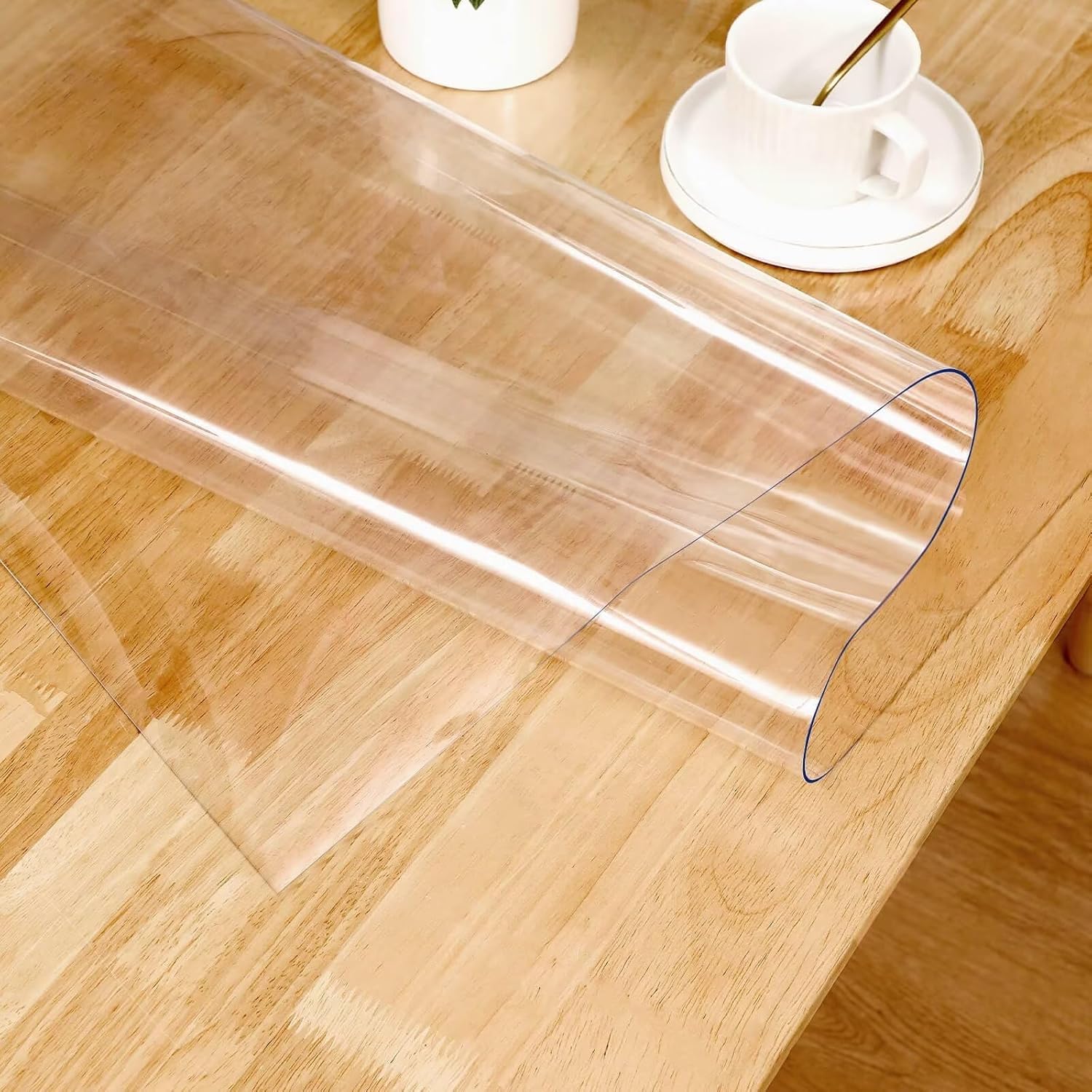 ZIJINJIAJU Protector de escritorio de PVC transparente de 0.059 in, 15.75 x 21.5 pulgadas, protector de mesa transparente, antideslizante, fácil de