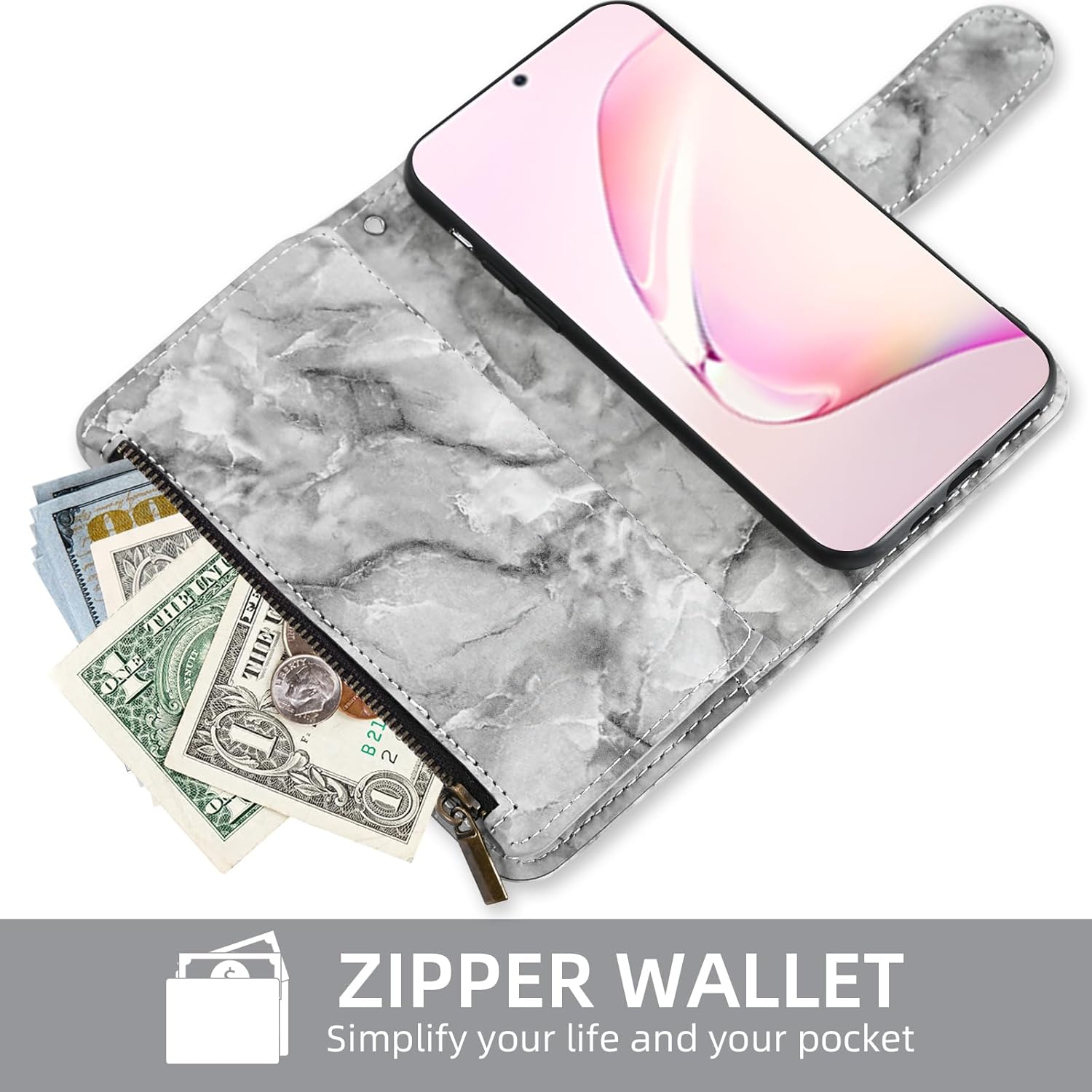 Asuwish Funda de teléfono para Samsung Galaxy Note 10 Lite con protector de pantalla de vidrio templado y soporte de ranura para tarjeta de crédito
