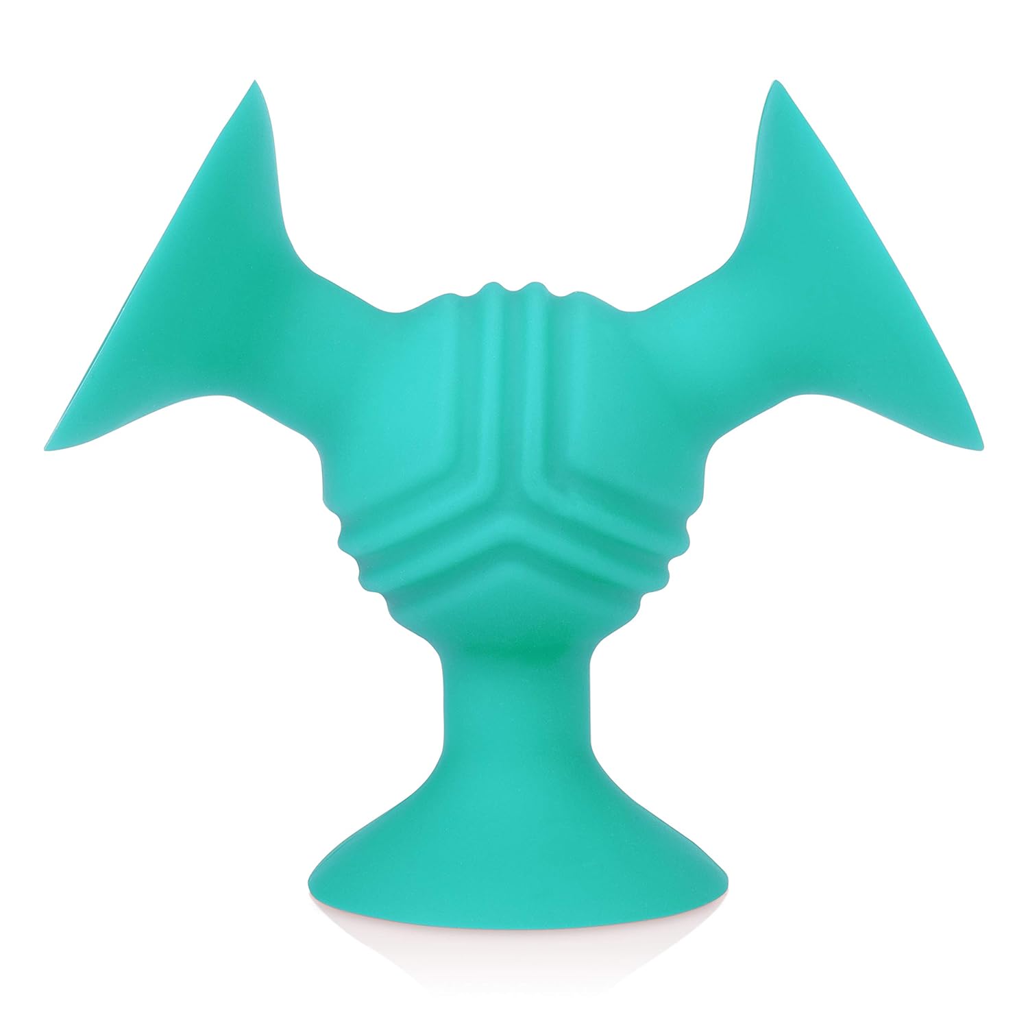 Nuby Silly Juguete interactivo de succión de tres puntas con sonajero integrado, aguamarina
