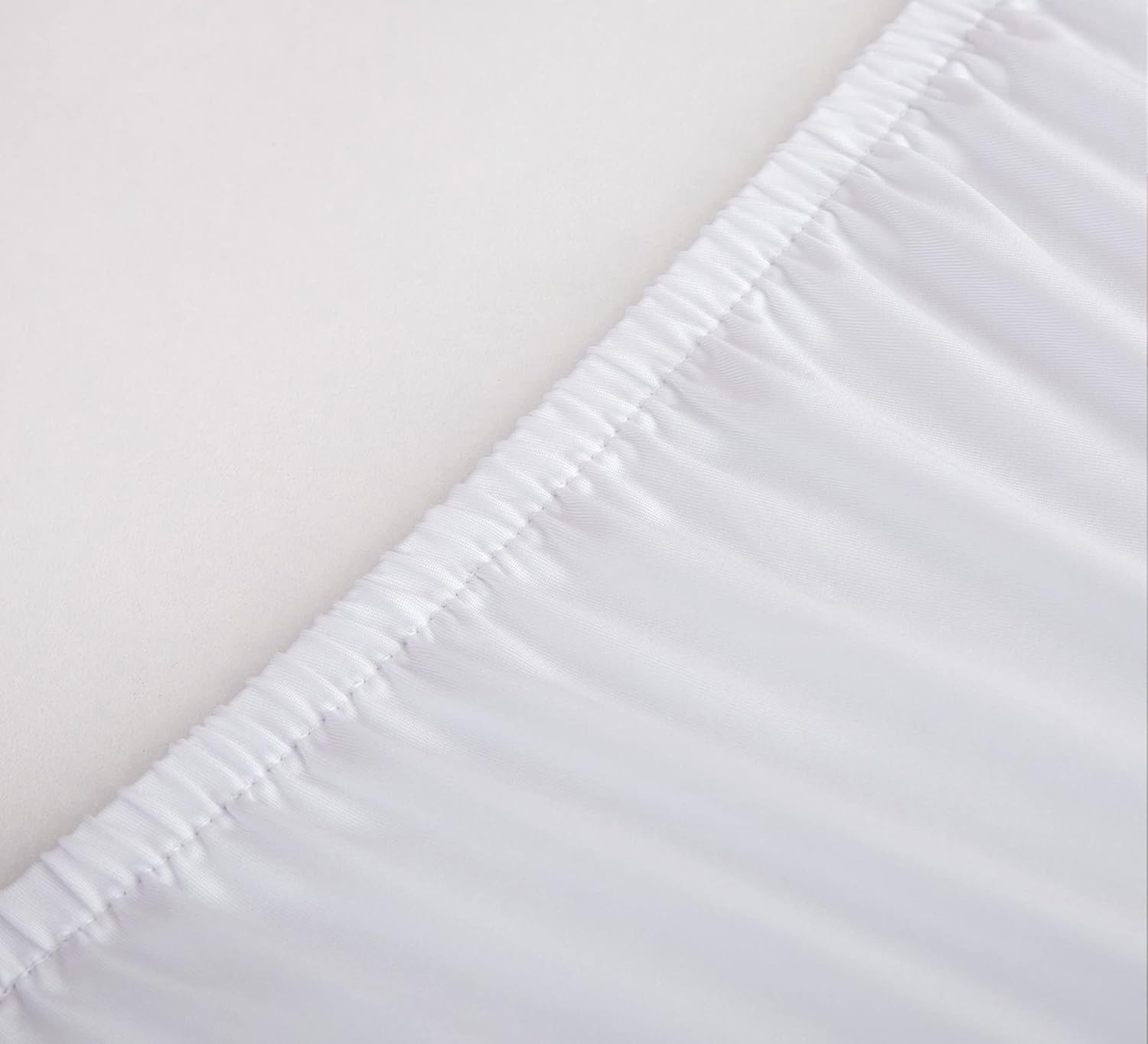 Mantel redondo ajustable de 5 pies de elastano, elástico, borde elástico, color blanco, para comedor, boda, fiesta, picnic, 60 pulgadas
