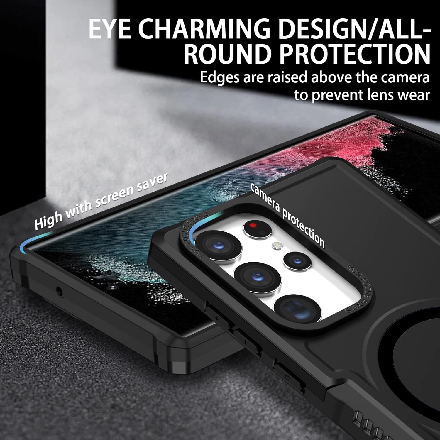 Funda magnética para Galaxy Note 20 Ultra compatible con Magsafe Funda híbrida resistente resistente de alto impacto a prueba de golpes, funda