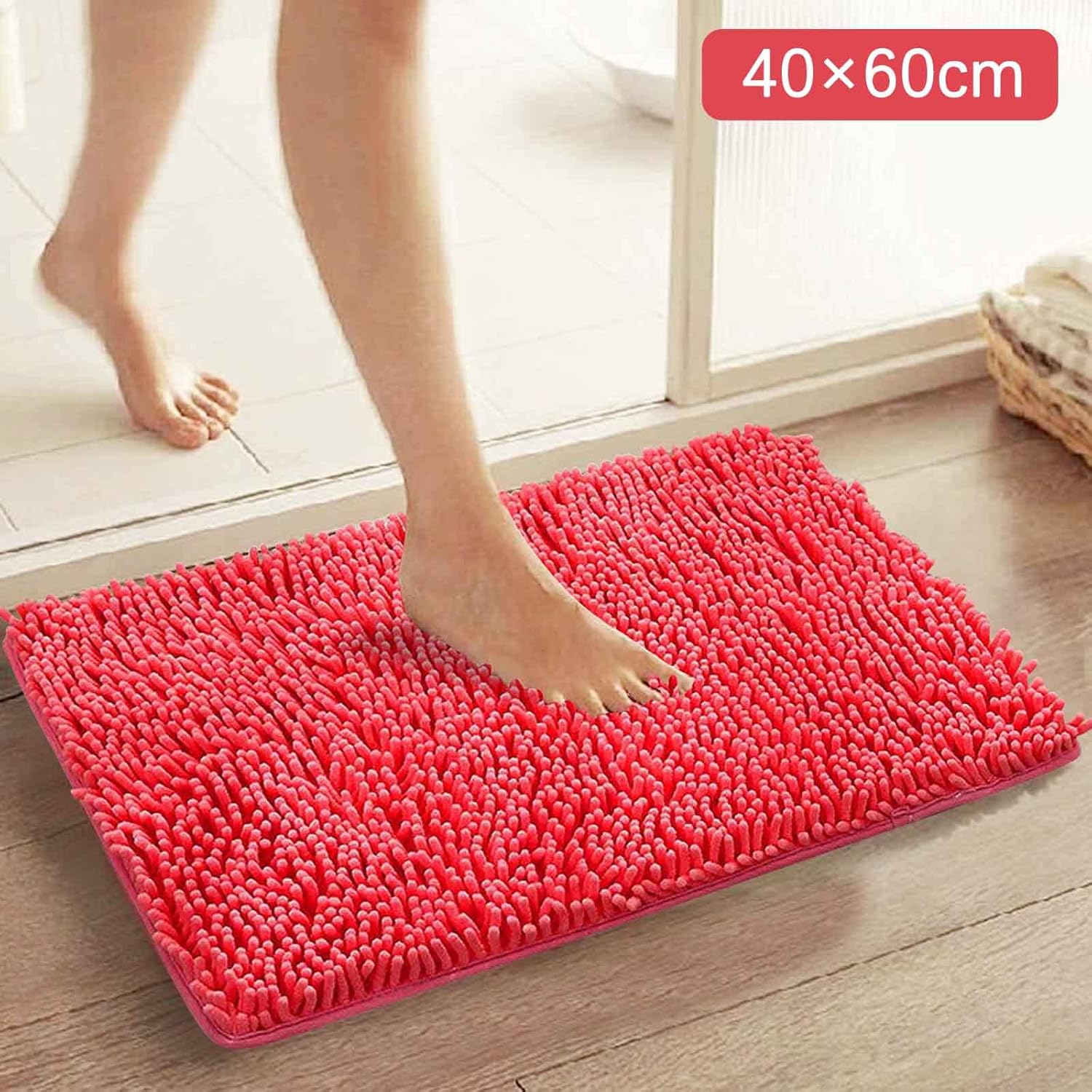 Alfombras de baño de 24 x 16 pulgadas, suaves, antideslizantes, absorbentes, de secado rápido, alfombra de baño de felpilla esponjosa, lavable y