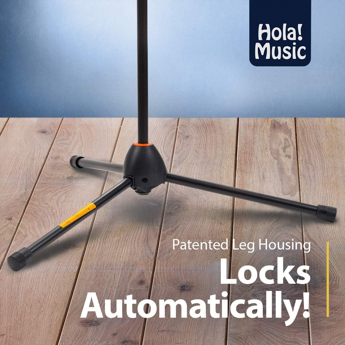 Hola! Music HPS-101KD – Soporte de micrófono profesional de perfil bajo para bombos, color negro.