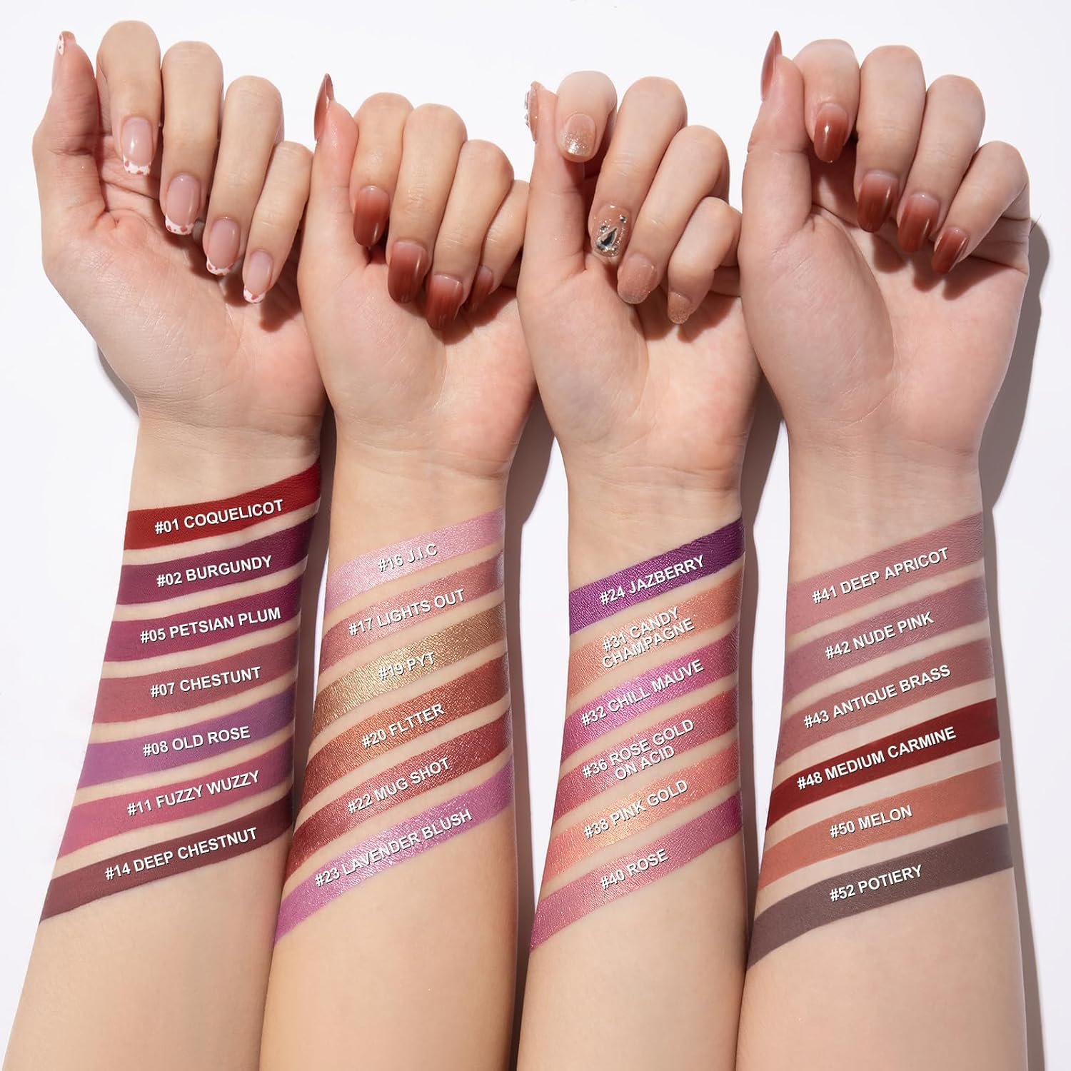 FOCALLURE Brillo labial metálico, lápiz labial líquido impermeable de larga duración, altamente pigmentado, no se pega, color de labios de copa,