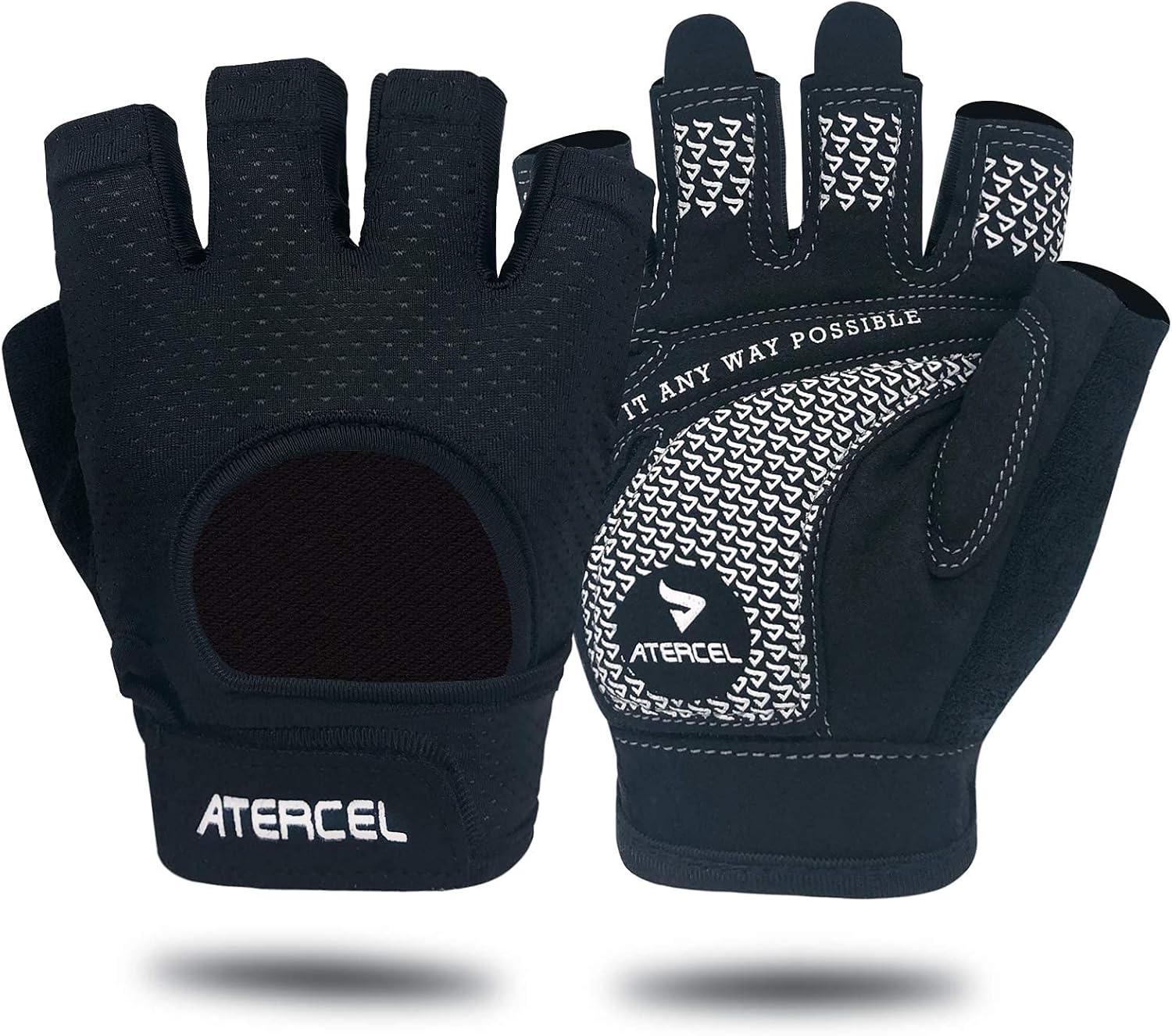 ATERCEL Guantes de levantamiento de pesas, protección completa de la palma de la mano, guantes de entrenamiento para gimnasio, ciclismo, ejercicio,