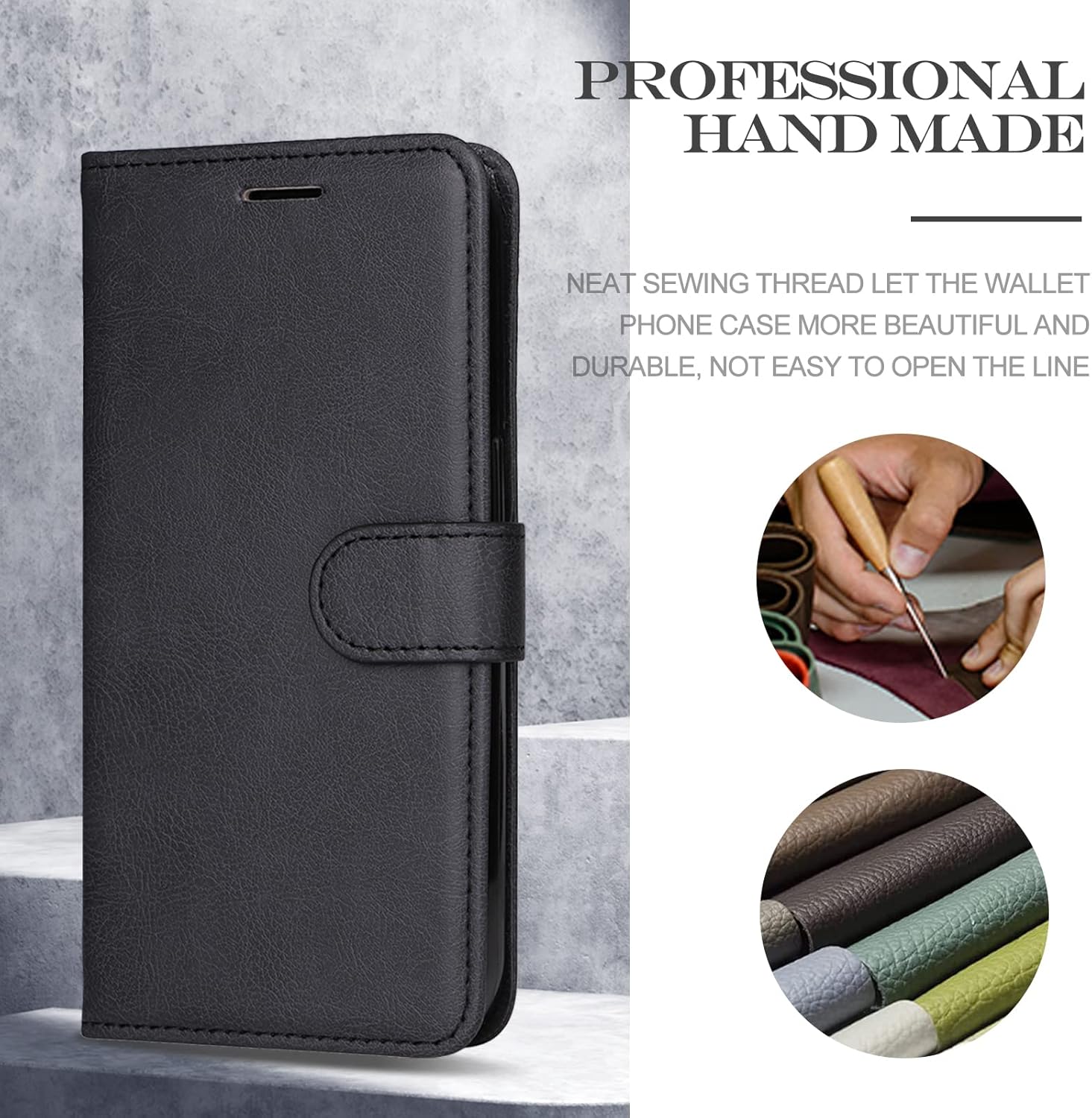 KKEIKO Funda para Galaxy A32 5G, piel sintética tipo cartera para Samsung Galaxy A32 5G, funda protectora magnética con carcasa interior de TPU a