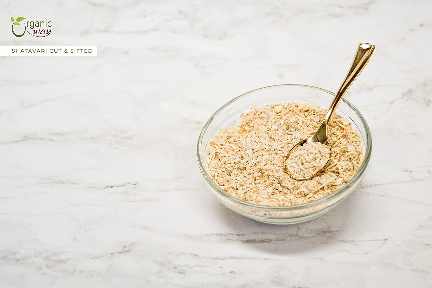 Organic Way Shatavari seco cortado y tamizado (espárragos racemosus) – Certificado orgánico y kosher  Crudo, vegano, sin OMG y sin gluten