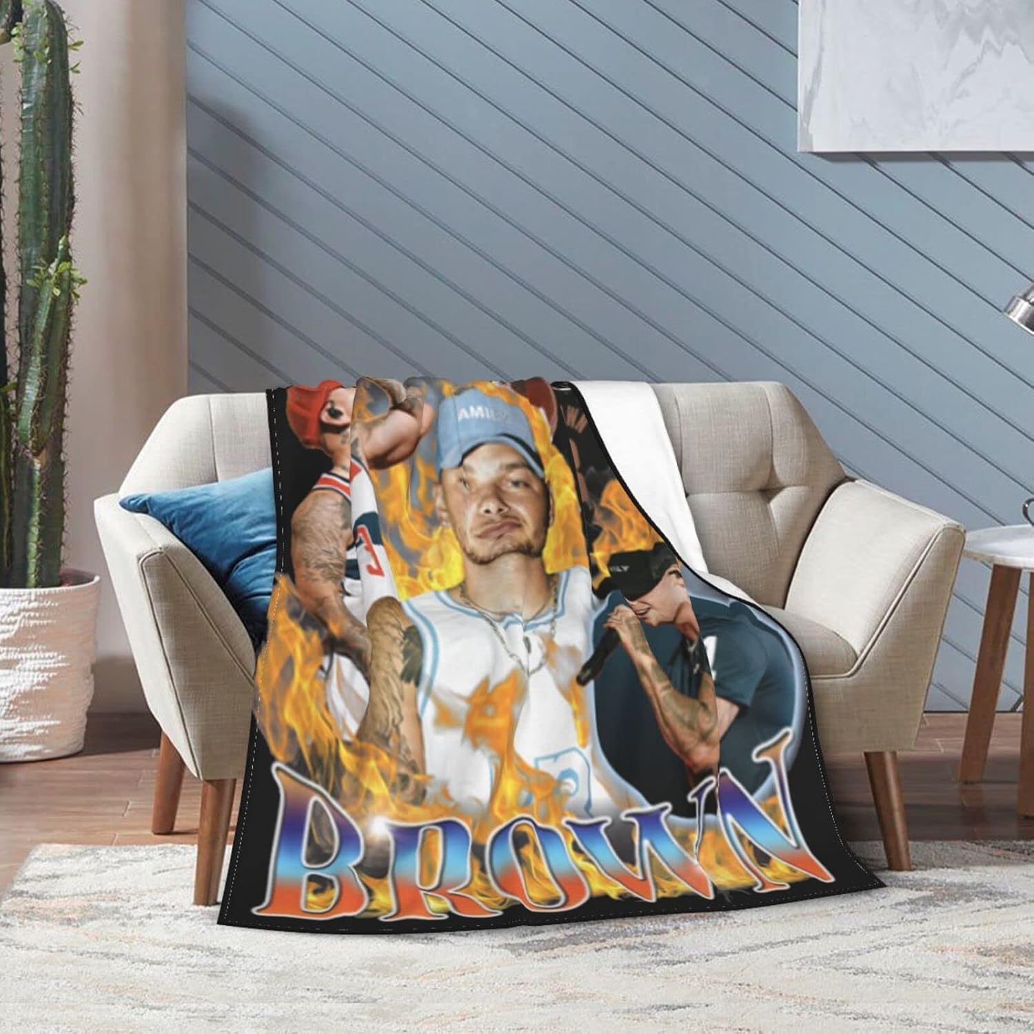 Kane Music – Manta de franela de vellón marrón para todas las estaciones, cálida, ultrasuave, manta casual para cama, sofá, cama, sofá o dormitorio,