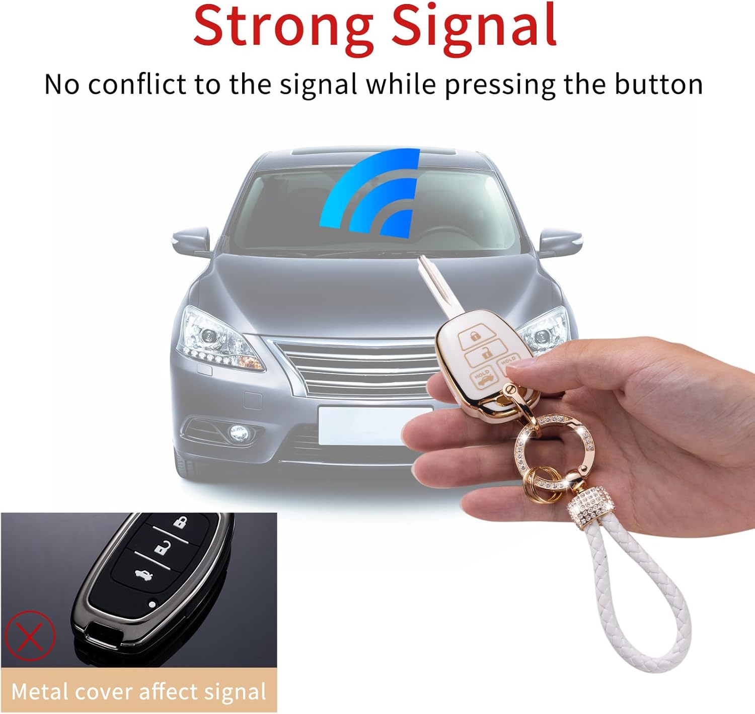 Gematay Funda para llavero Toyota compatible con Corolla 2014 2015 2016 2017 2018 2019 Camry 2014-2017 Tacoma 2016-2018 Smart Key Protector