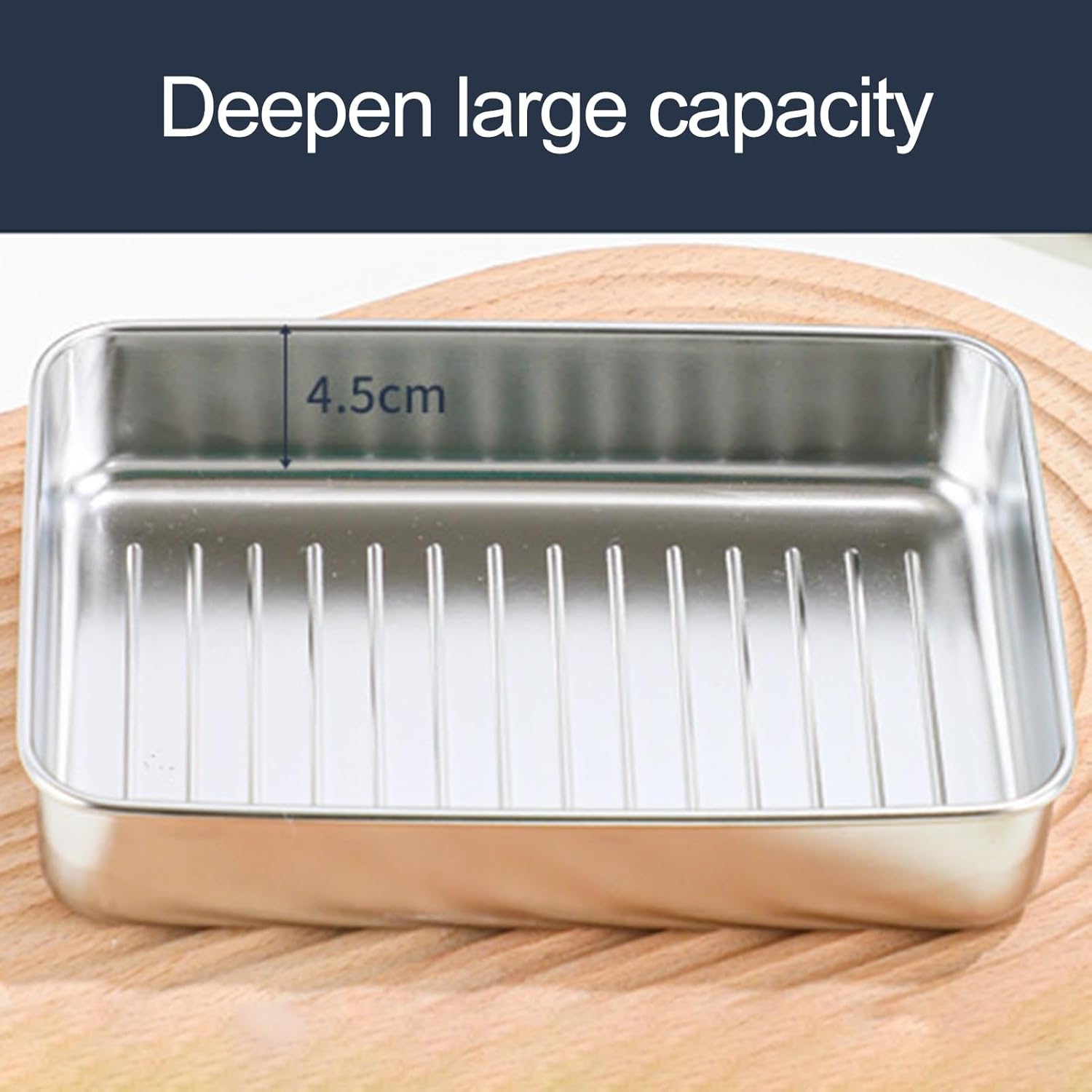 Recipiente de tocino para refrigerador, 1000ML2000ML800ML400ML Crisper Box 304 Recipientes herméticos de almacenamiento de carne con tapas con base