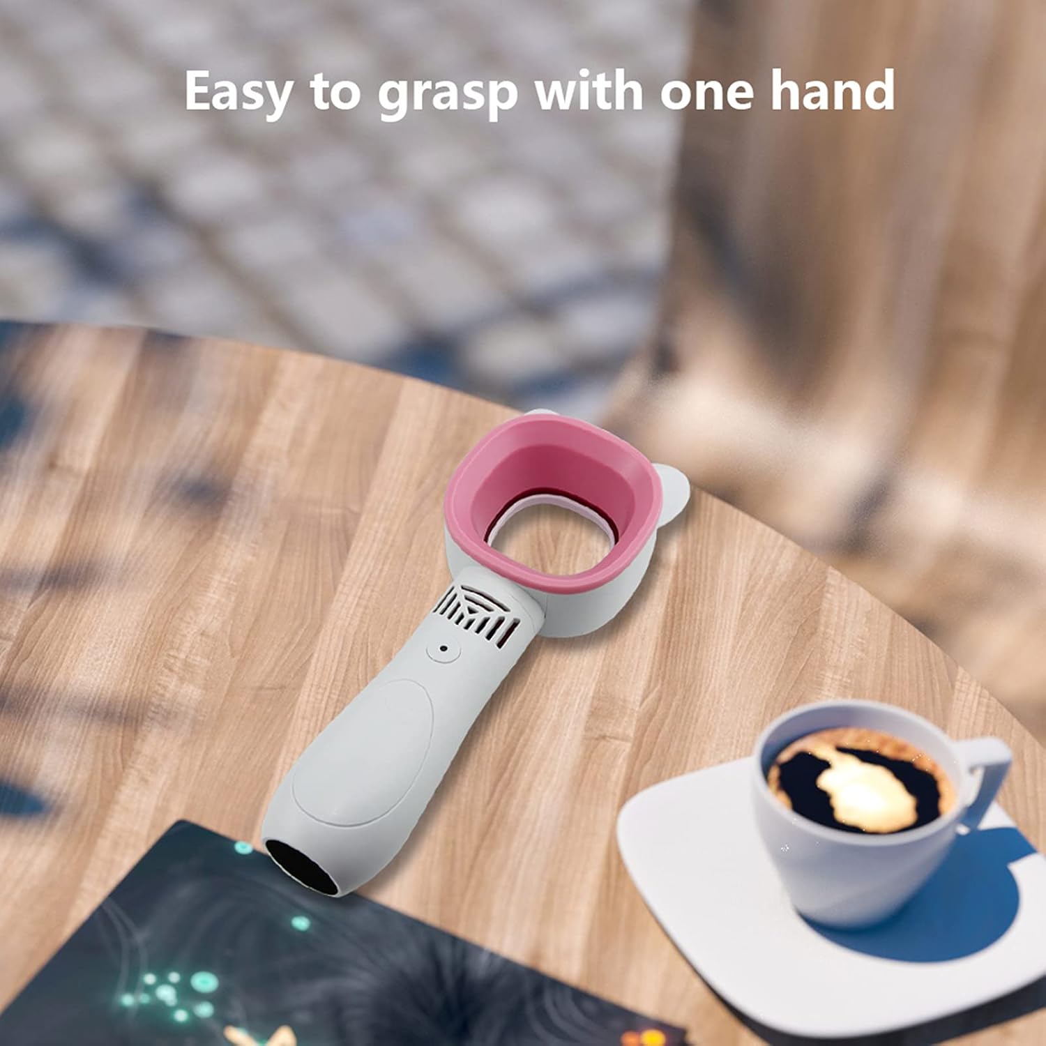 FLY WAY Ventilador portátil sin aspas recargable por USB, mini enfriador sin hojas, ventilador práctico con 3 velocidades ajustables de pie, pequeño