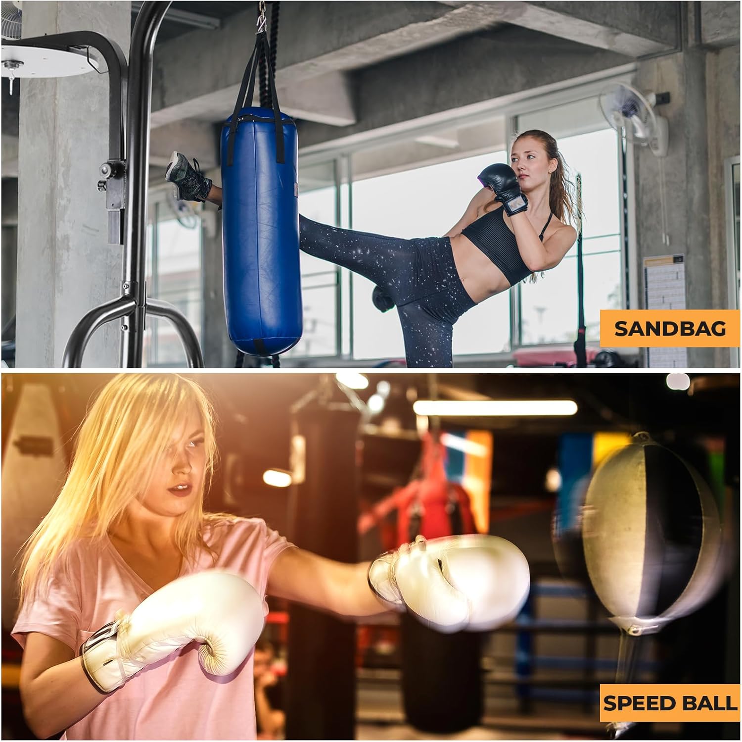 Clevich Soporte para saco de boxeo de acero ajustable en altura, soporte de boxeo para saco de arena y bolsa de velocidad, equipo de entrenamiento