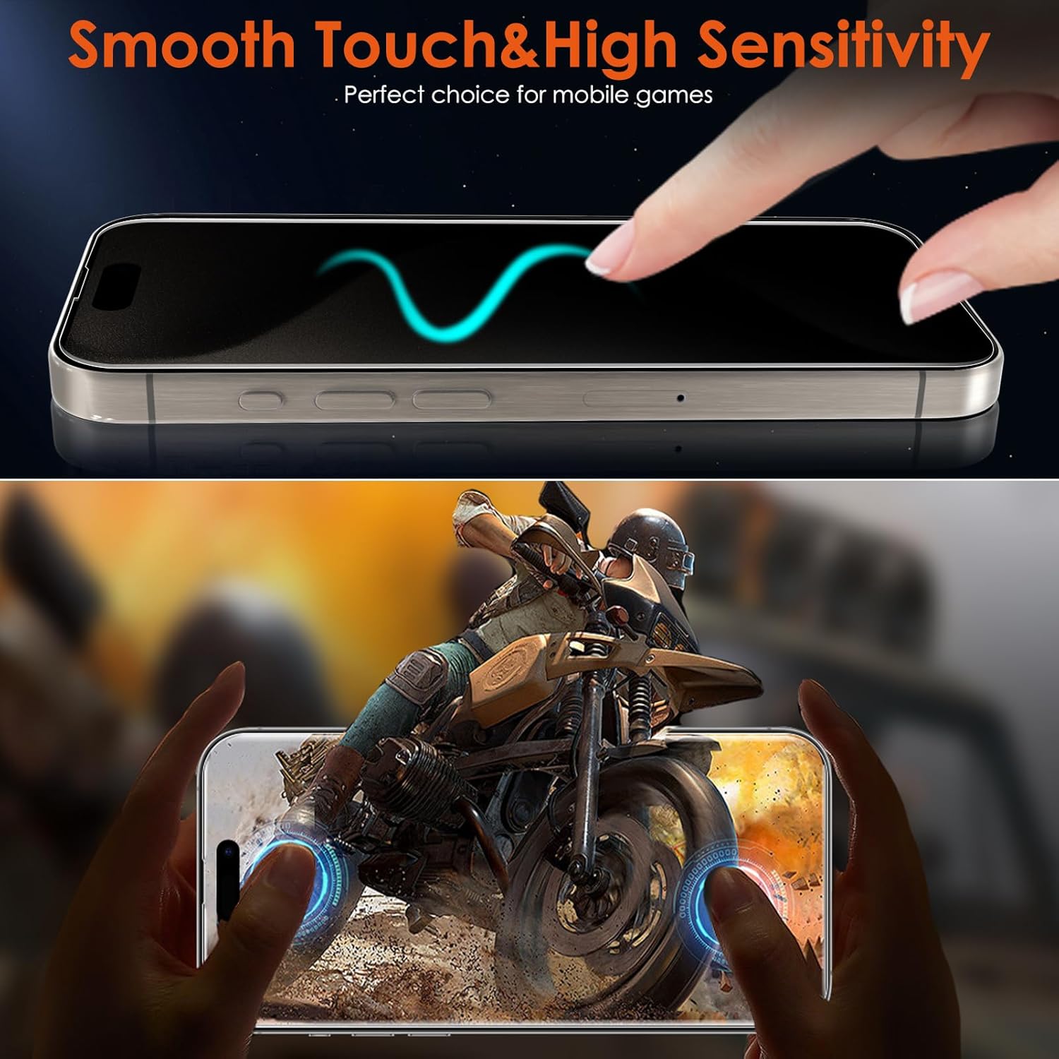 2+2 Protector de pantalla de privacidad para iPhone 15 Pro Max (no vidrio) con protector de lente de cámara de vidrio templado, anti-espía