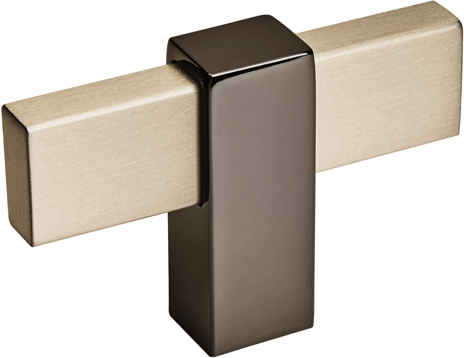 Amerock Pomo de gabinete  Champán plateadoníquel negro  Longitud de 2-38 pulgadas (2.362 in)  Mulino  paquete de 1 unidad  Pomo de cajón  Herrajes