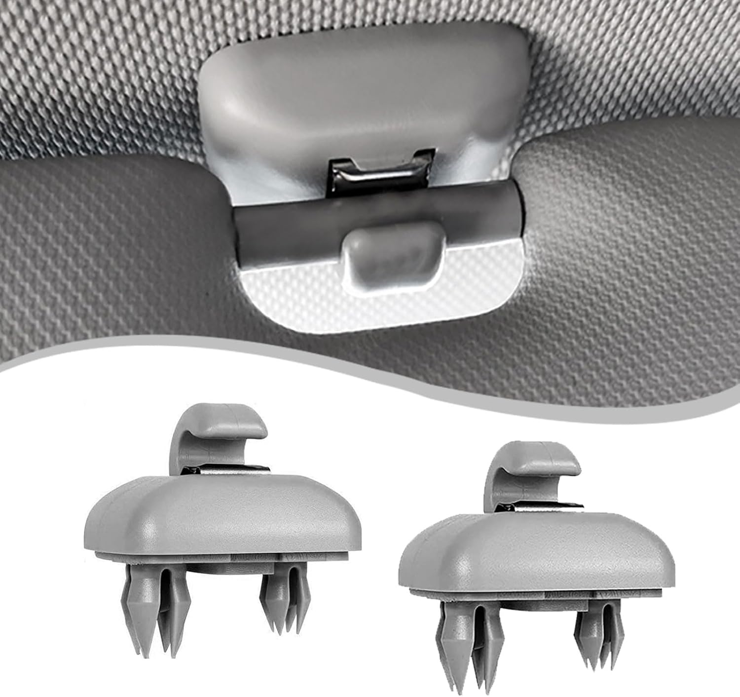 2 soportes de gancho con clip, clip de plástico para visera solar interior específico para automóvil, 8U0857562A8E0857563A, hebilla de protección