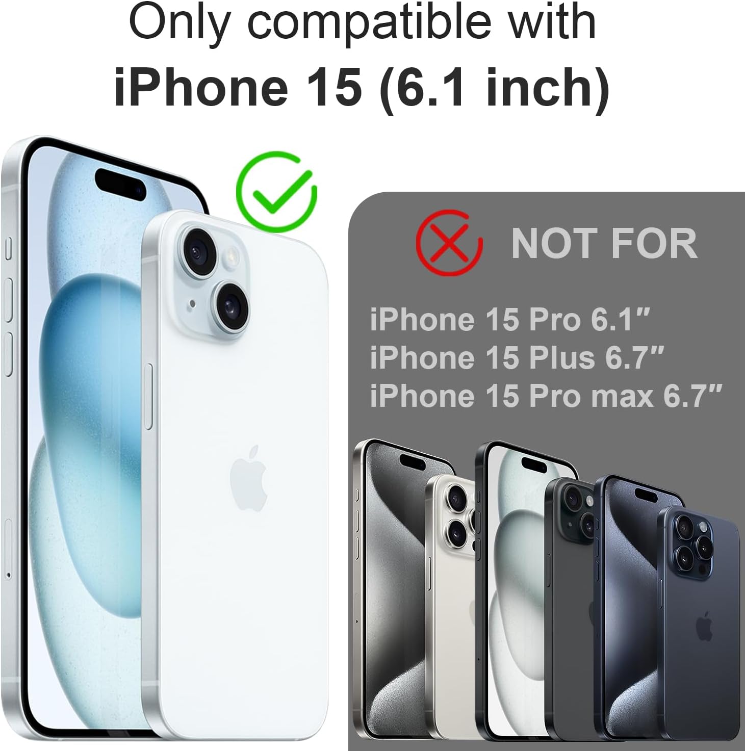 PSIOXY Funda magnética cuadrada para iPhone 15 compatible con Magsafe compatible con carga inalámbrica protección a prueba de salpicaduras TPU suave