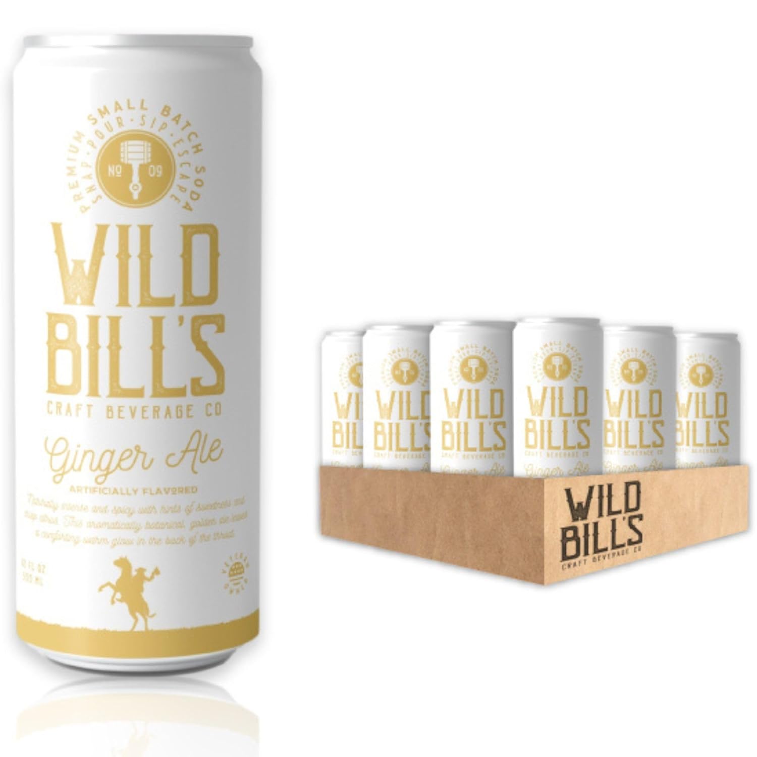 Wild Bill’s Ginger Ale Soda Classic Craft Soda Pop – Bebidas gaseosas hechas con azúcar de caña pura, sin cafeína, sin jarabe de maíz de alta
