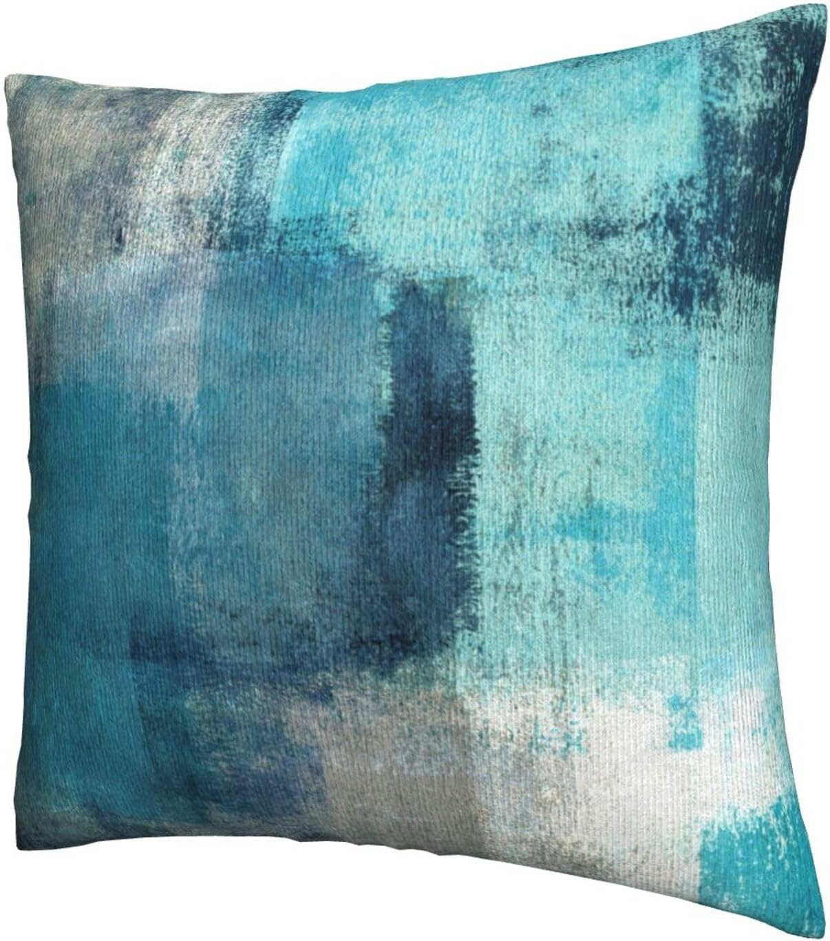 Juego de 2 fundas de almohada de arte moderno, color turquesa, abstracto, cuadradas, decorativas, para sofá, hogar, dormitorio, silla, automóvil,
