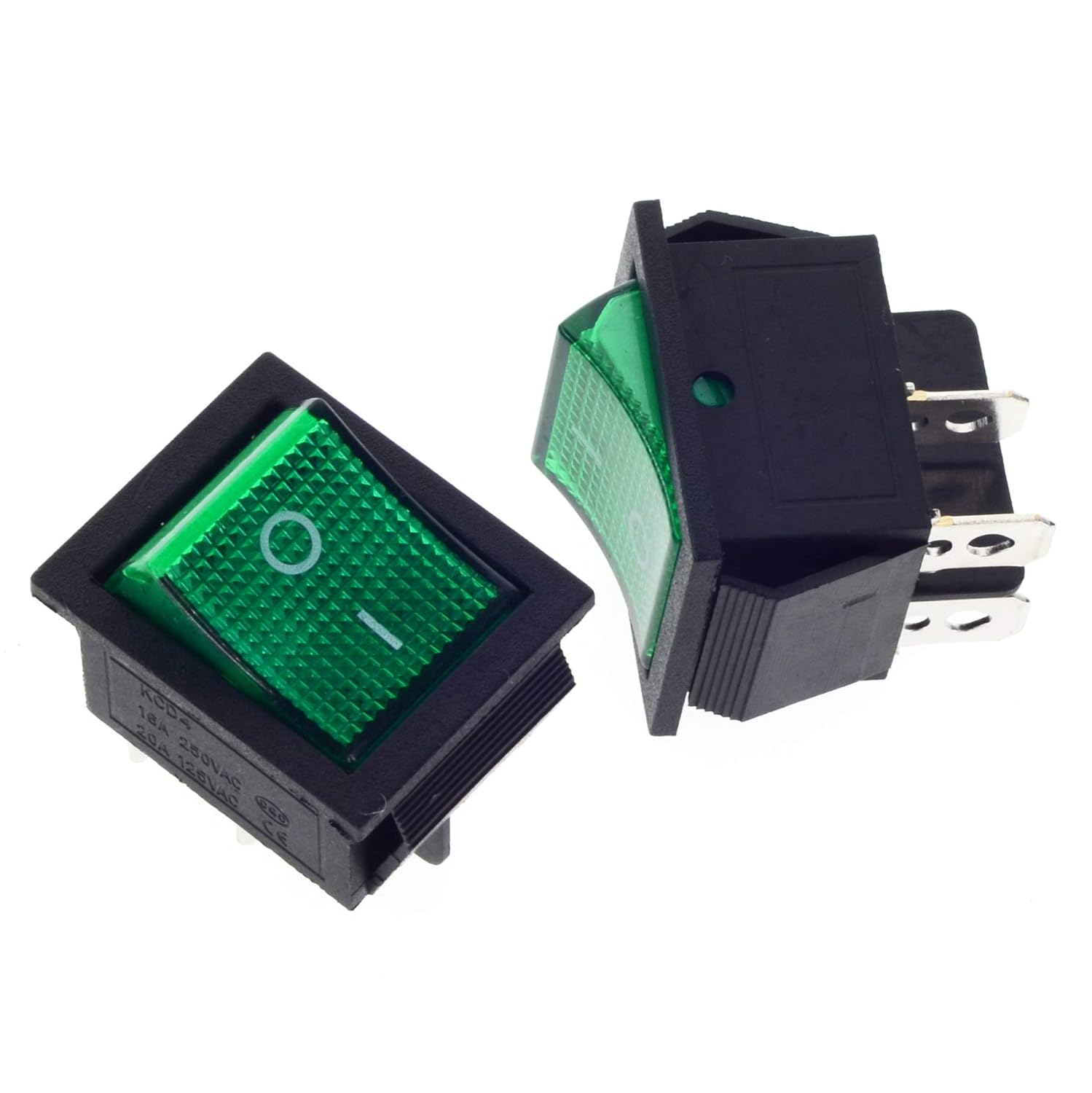 QTEATAK 2 unids AC DPST 4 pines 2 posiciones ONOFF 20A125V 15A250V luz LED verde iluminada barco balancín interruptor interruptor KCD2-201N-G