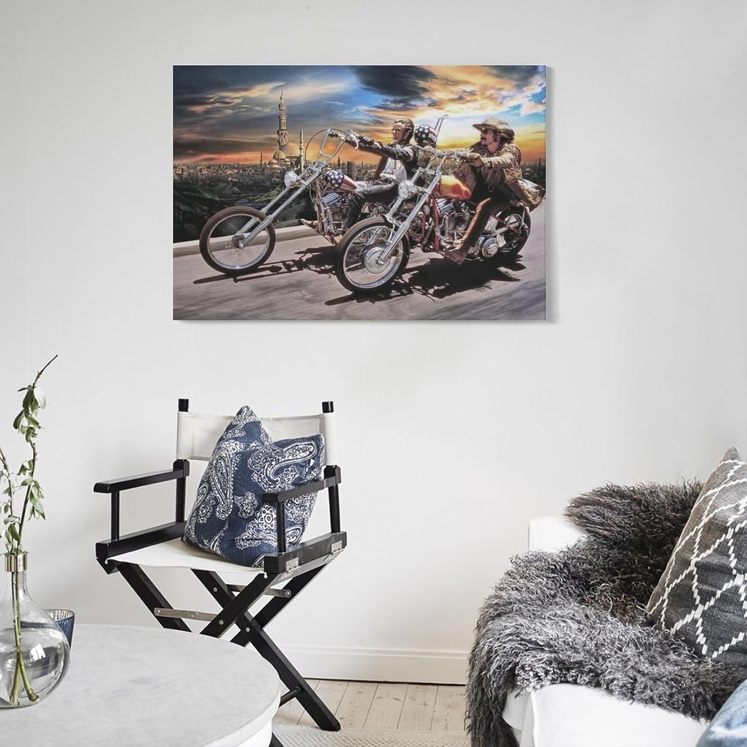 JevLoN Arte de pared para motociclista, David Mann, arte de pared de motocicleta, póster estético, pinturas en lienzo, decoración de pared,