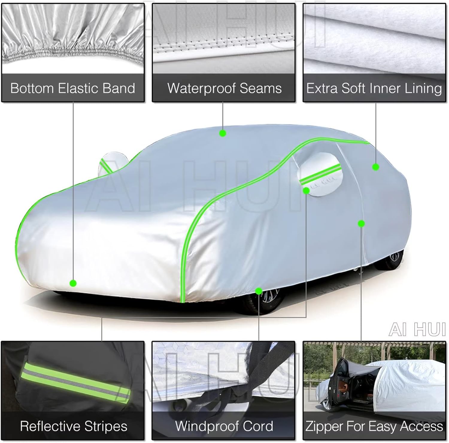 AI HUI Funda de coche compatible con Honda Odyssey Minivan (2005-2023), funda impermeable para todo tipo de clima, cubierta exterior completa