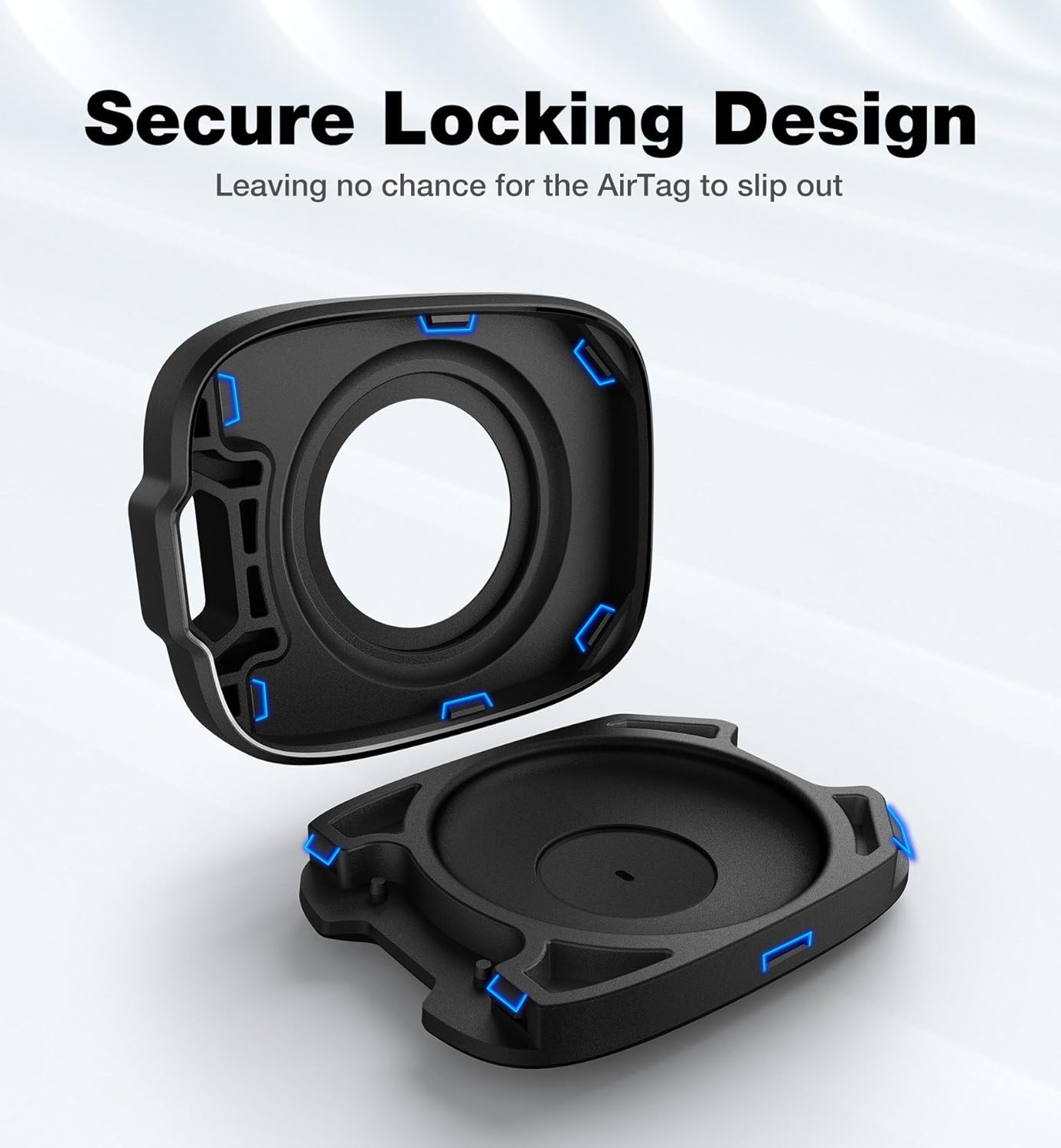 SURITCH Soporte para Apple AirTag, funda AirTag con mosquetón antipérdida, llavero protector de TPU a prueba de golpes para niños, llaves, mascotas,