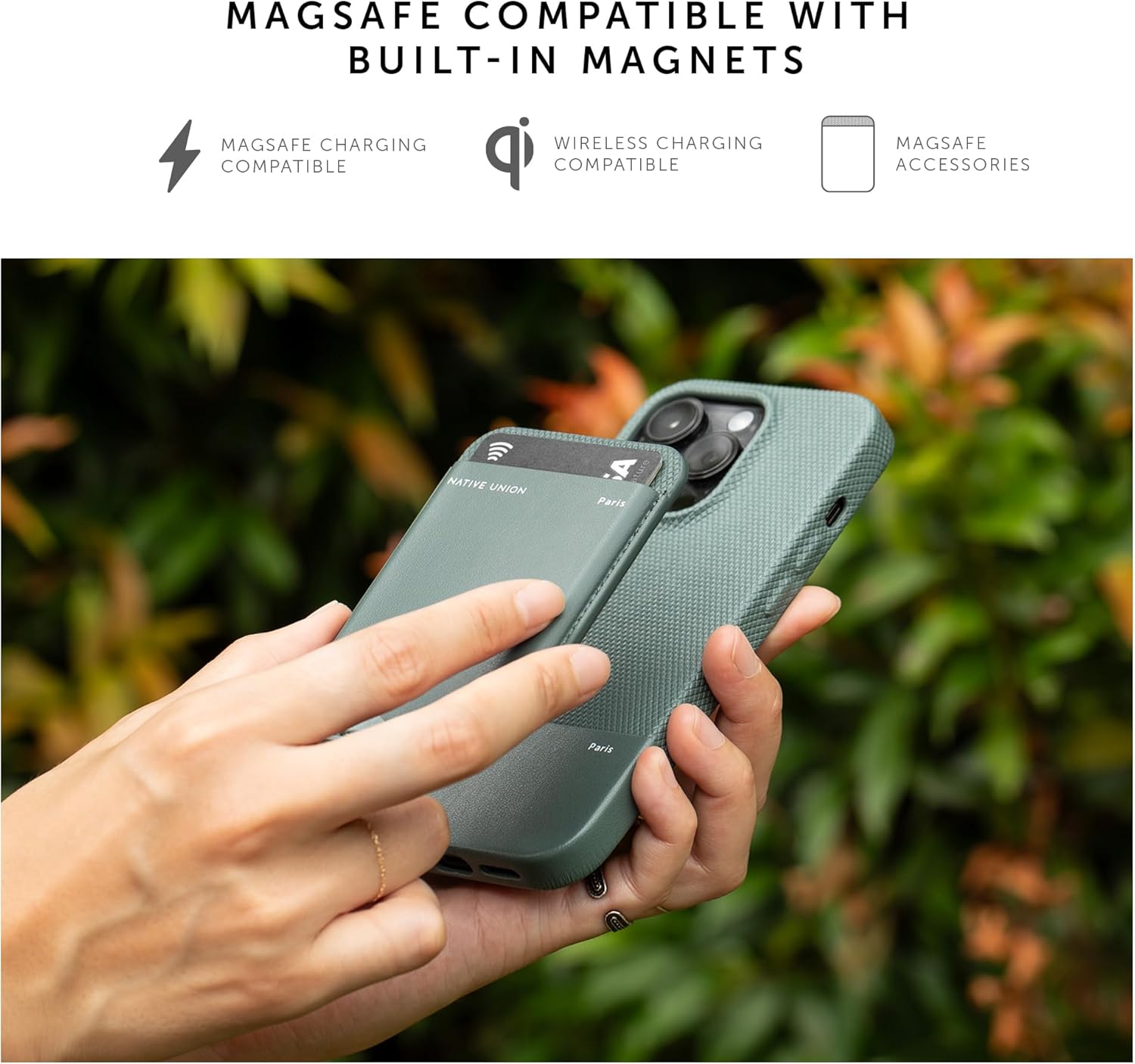 Native Union (Re Classic – Funda MagSafe compatible con imanes integrados, materiales reciclados y a base de plantas, ultraduradera, con protección