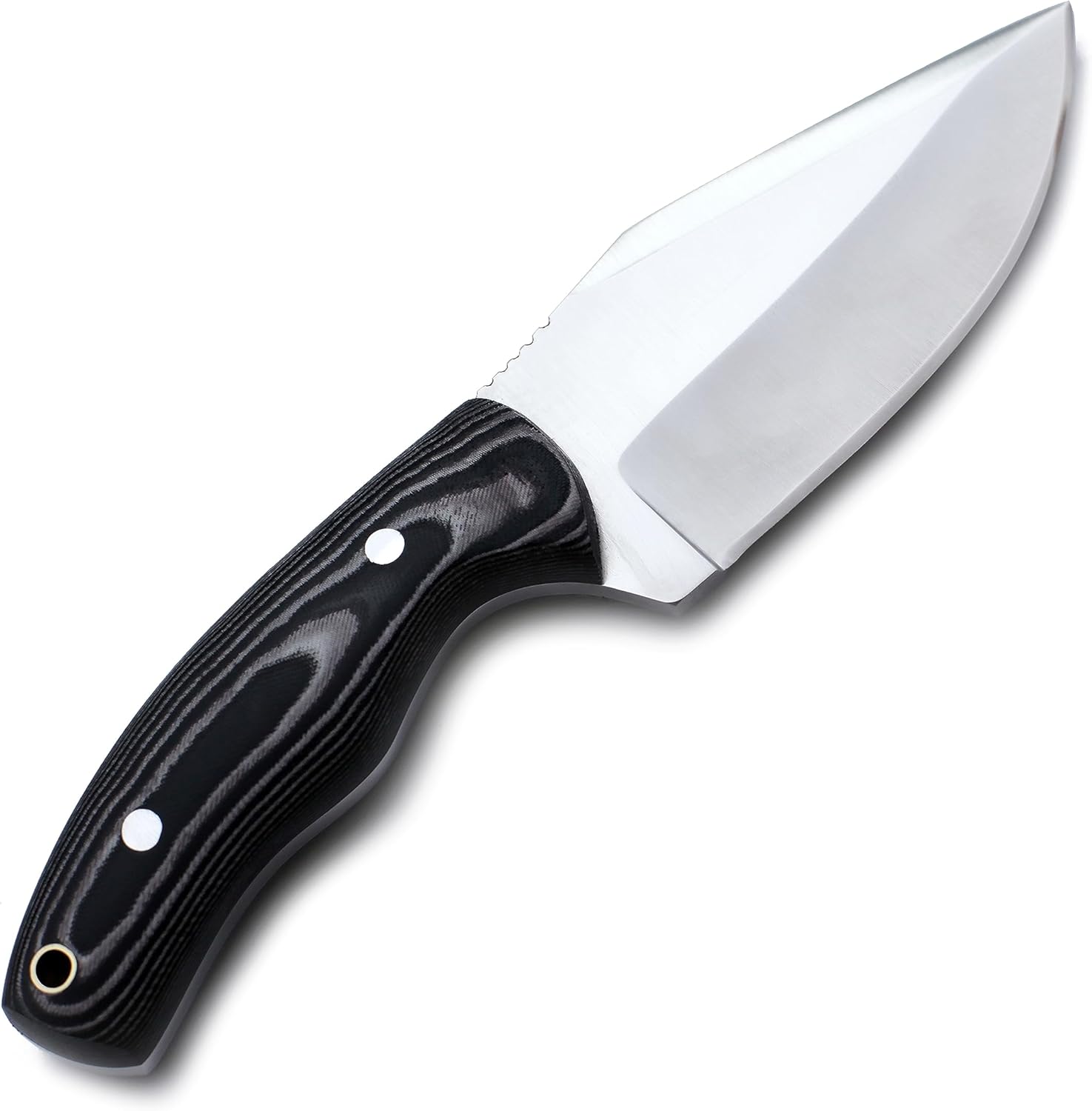GCS – Cuchillo de caza táctico de acero hecho a mano D2 con funda de cuero y mango de espiga completa diseñado para caza y campamento y EDC GCS 762