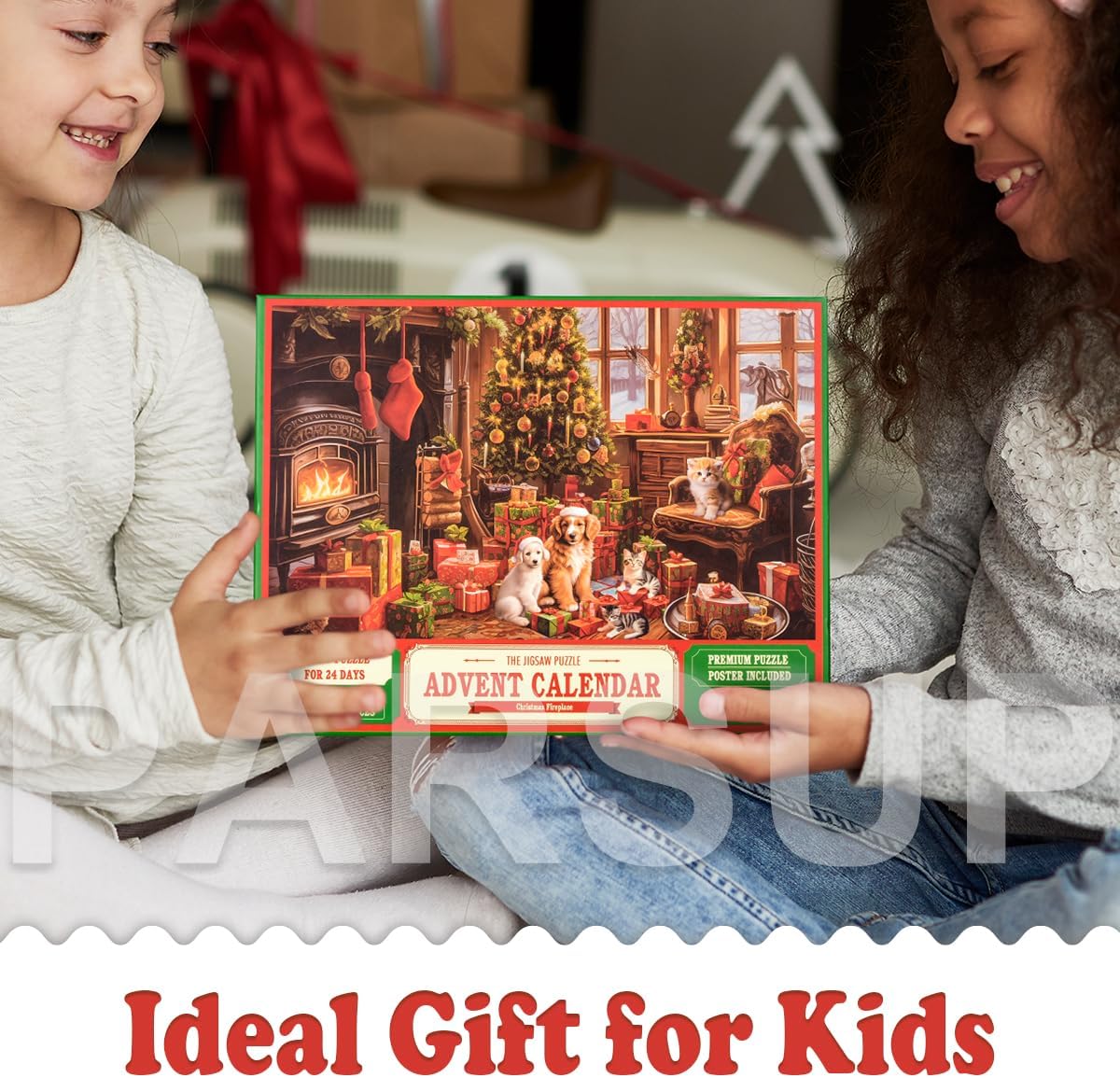 Calendario de Adviento de Navidad 2023 – Rompecabezas de 1000 piezas de chimenea para niños y adultos, 27.6 x 19.7 pulgadas, 24 cajas de