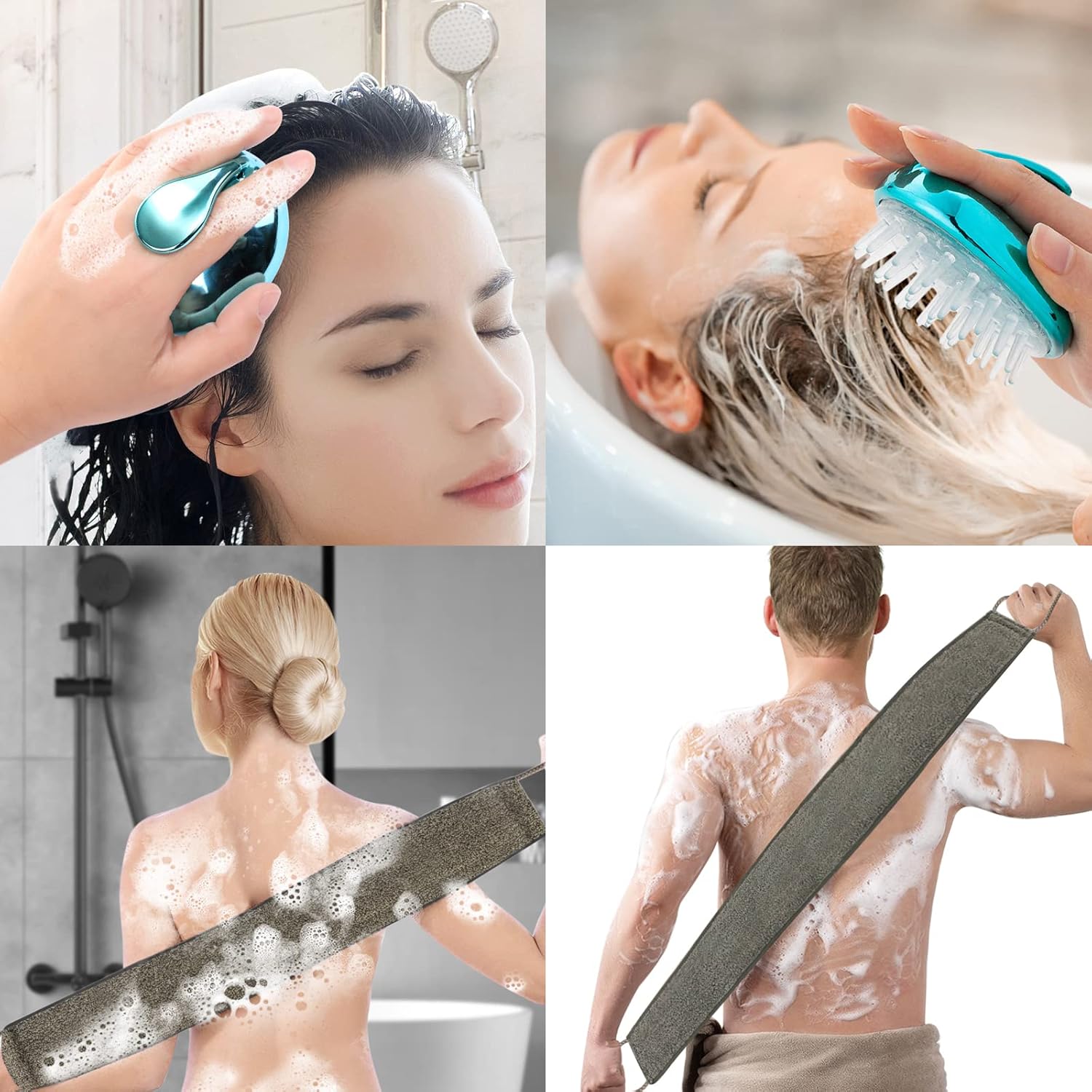 Depurador de espalda de lufa, depurador de espalda exfoliante de 35.4 pulgadas para baño y ducha, para hombres y mujeres, limpiador Luffa para