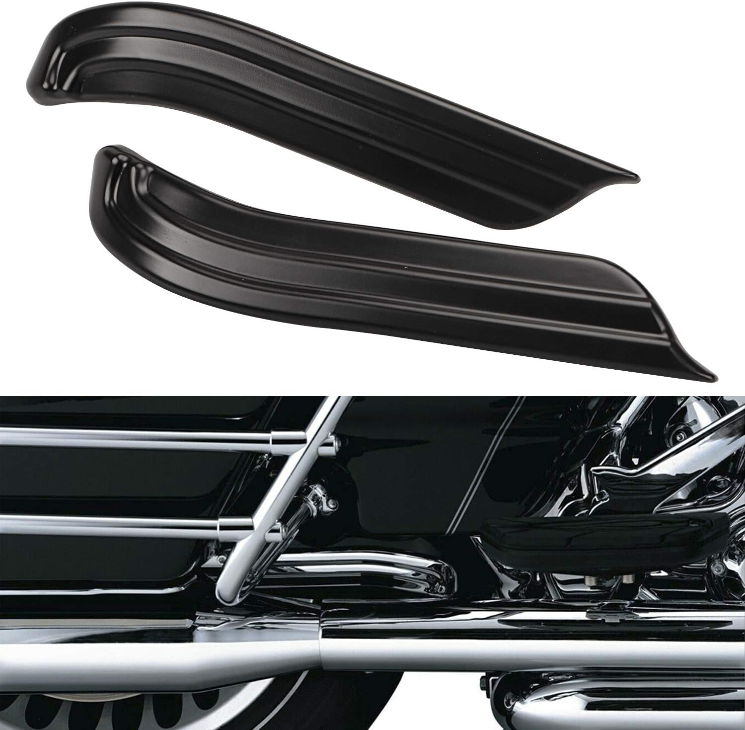 Bid4ze Fundas negras para brazo oscilante con listones para motocicleta, ABS, compatibles con Harley Touring Road King, Electra Glide, Road Glide,