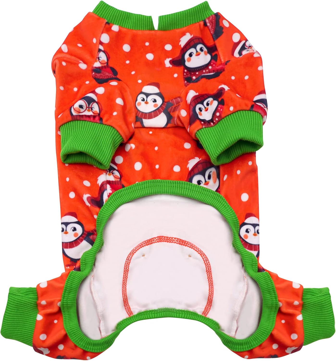 KYEESE Pijama de Navidad para perros de pingüino, pijamas para perros de Año Nuevo, pijamas de terciopelo suave para perros grandes