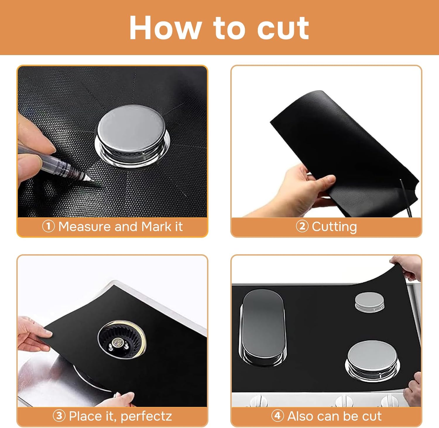 Protectores para estufas de gas, protector de 0.012 in, cubiertas para quemadores de estufa de gas, 3 protectores de alfombrilla de estufa con 2