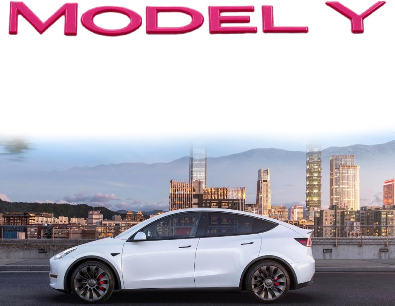 ONKENTET Calcomanía de modelo Y rosa compatible con Tesla Model Y (2020-2023), decoración gráfica de tronco, calcomanías exteriores, calcomanías