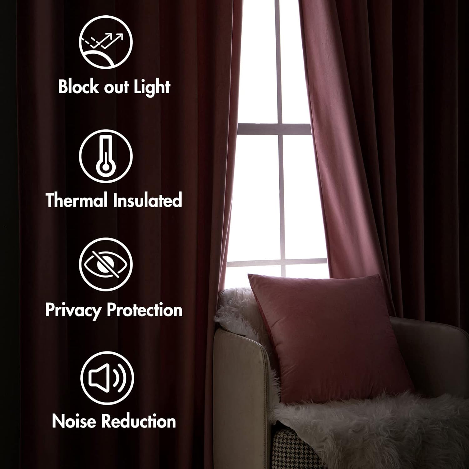 MIULEE Cortinas de terciopelo de 96 pulgadas, 2 paneles, cortinas opacas de lujo para dormitorio de niñas, guardería, sala de estar, aislamiento