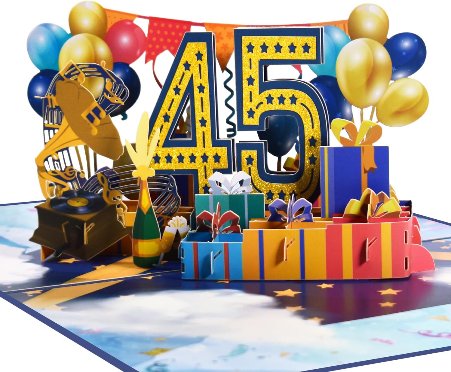 Magic Ants Tarjeta de cumpleaños número 45 y aniversario, tarjeta de feliz cumpleaños 45 para mujeres, hombres, esposa, marido, mamá, papá, ella,