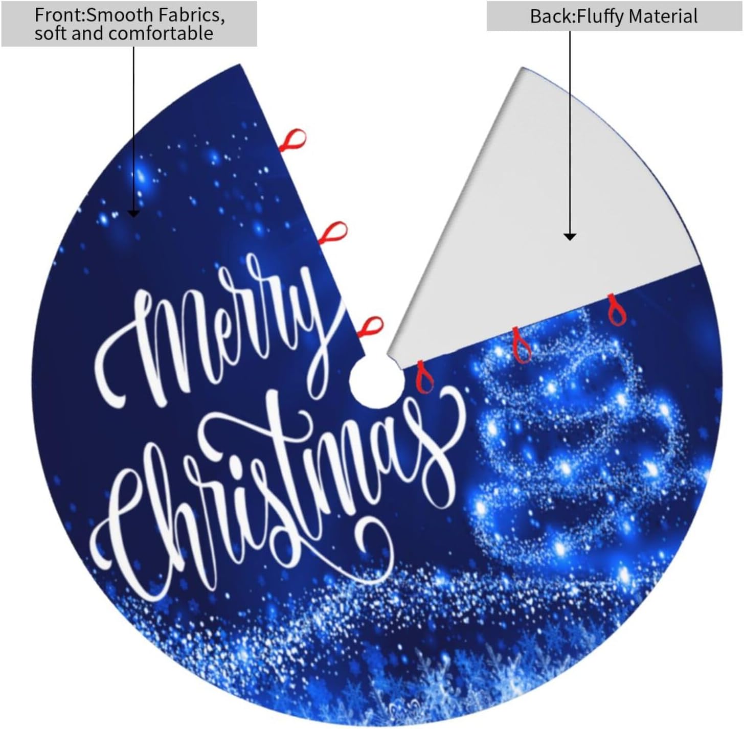 Falda para árbol de Navidad, árbol de nieve azul de 48 pulgadas para Navidad, Año Nuevo, Pesadilla antes de Navidad, decoraciones de vestíbulo para