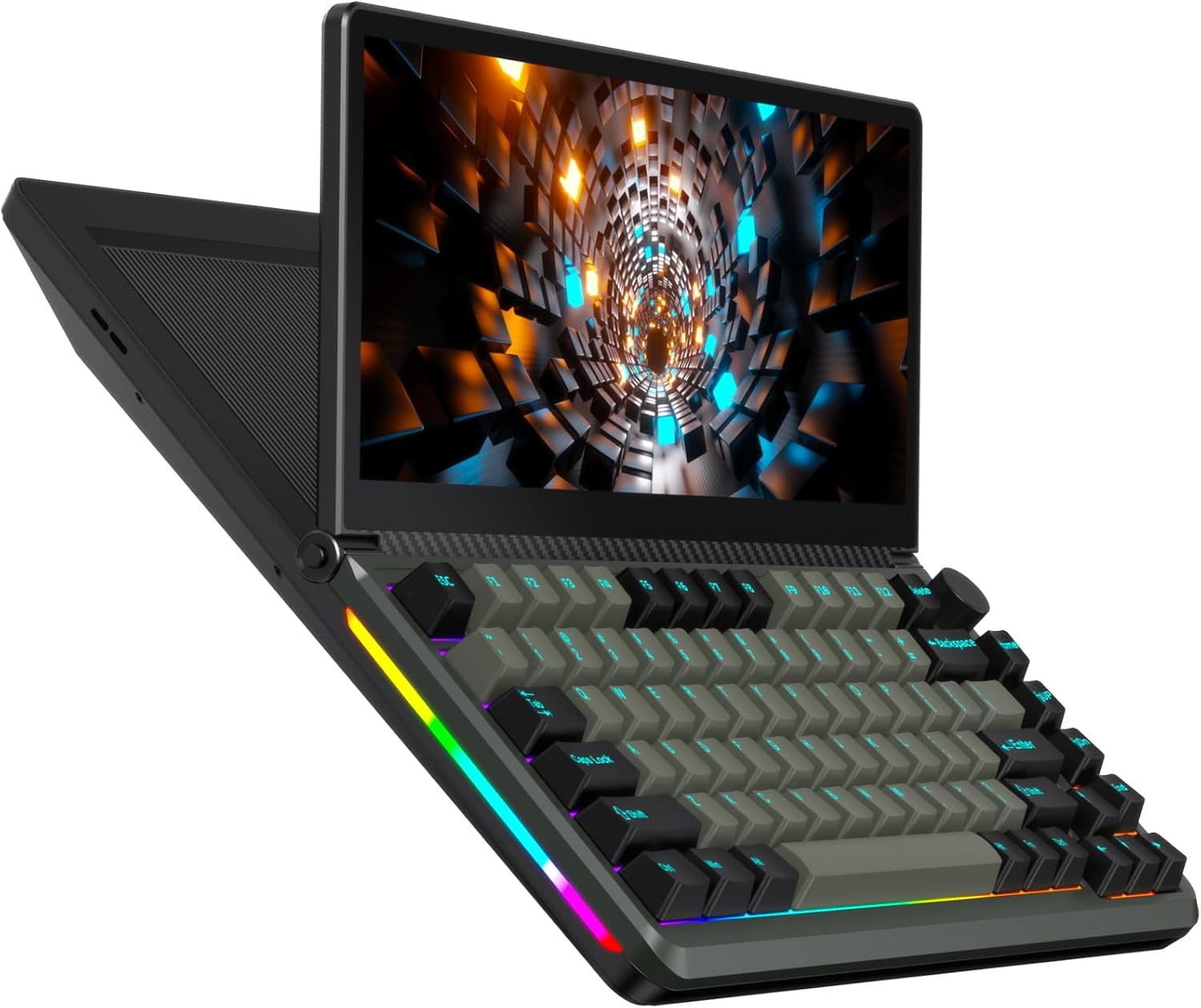 Kwumsy K3 – Teclado mecánico externo con pantalla táctil de 13 pulgadas, 82 teclas, plegable, de 0 a 90 grados, portátil, USB, con cable RGB,