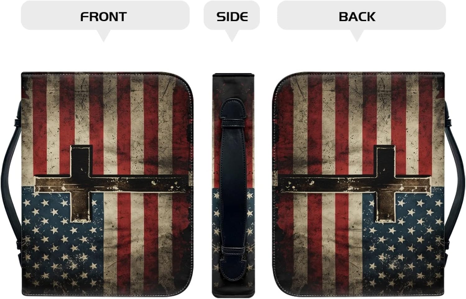 Bengbobar Funda de la Biblia con la bandera estadounidense para hombres y mujeres, funda para la Biblia del 4 de julio, Día de la Independencia,