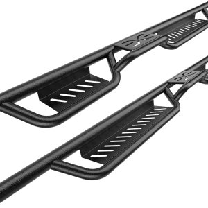 Estribos con diseño de dos escaleras, construcción de acero, peldaños laterales atornillados compatibles con Jeep Gladiator JT 2020-2024 de 4 Estribos con diseño de dos escaleras, construcción de acero, peldaños laterales atornillados compatibles con Jeep Gladiator JT 2020-2024 de 4