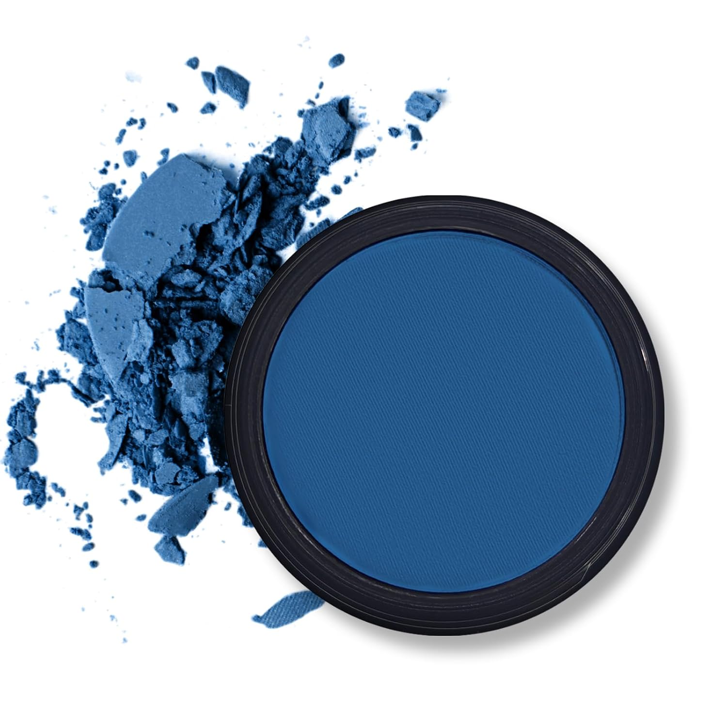 Erinde Paleta de sombra de ojos mate azul oscuro, polvo de sombra de ojos de alta pigmentación, larga duración, ultra mezclable, color intenso