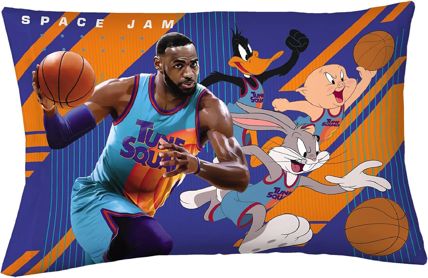 Franco Funda de almohada reversible de microfibra súper suave, 20 x 30 pulgadas, Space Jam 2 A New Legacy