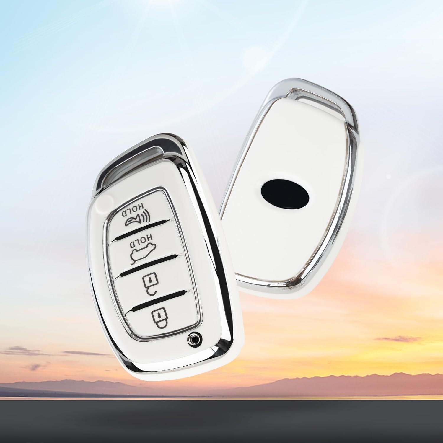 Funda para llavero Hyundai con llavero de diamante, apta para Hyundai Elantra Ioniq Sonata Tucson Elantra GT 34 botones Smart Key