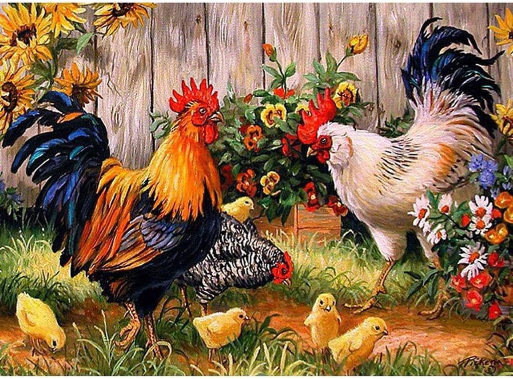 Rompecabezas de 500 piezas para adultos de madera de pollo en el jardín, rompecabezas portátil de descompresión, juguetes de lógica de memoria,