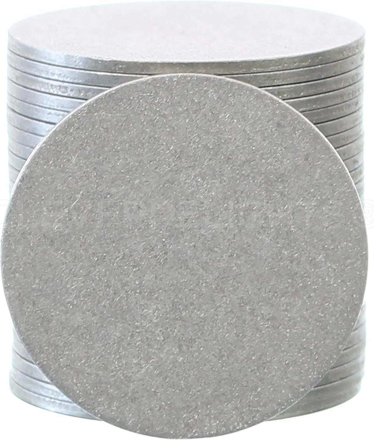 CleverDelights 1.5 pulgadas de estampado redondo en blanco  Paquete de 10  Etiquetas de discos de aluminio de 14GA (0.063″)
