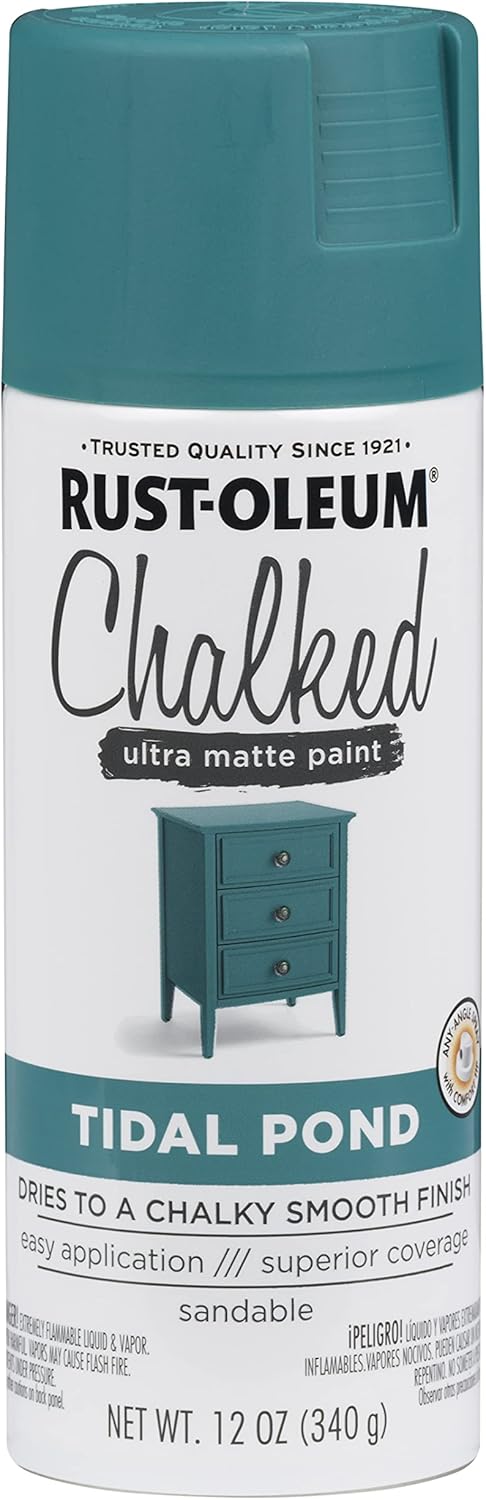 Rust-Oleum serie 302597 – Pintura a la tiza en aerosol ultramate de 12 onzas (paquete de 1), color azul Tidal Pond